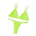 thumbnail image 2 of Sexy Women Summer Bikini Set Swimmer Solid Color Push Up Bra Briefs G-string, 2 of 7
