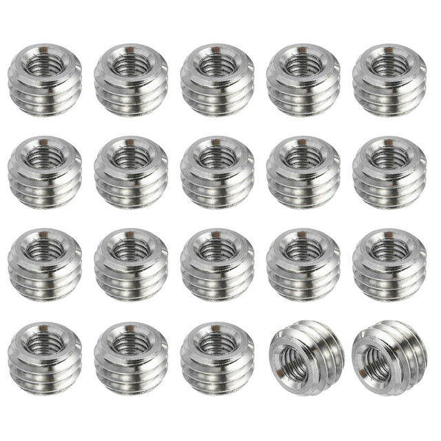 Unique Bargains Adaptateurs Filetage Manchon Réducteur Écrou M8x1.25 Mâle à M4x0.7 Femelle pour Réparer Insert Réducteur Vis 5mm 20 Pcs