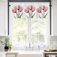 thumbnail image 5 of Pink Tulips Valances for Windows Countryside Flower Rod Pocket Curtain Valance Window Treatment Short Curtains for Kitchen Living Room, 42"x18", 5 of 5