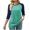 Mint Green plus size fall tops a1, variant on thefmos Women Plus Size Fall Winter 3/4 Sleeve Color Block Pullover Tops for Women Casual Basic Round Neck Tshirt Loose Fit Comfy Blouses Trendy Work Tunic Tops, Watermelon Red XL