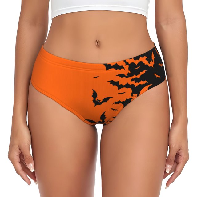 Balery Halloween Bats Ropa Interior de Algodón para Mujer con Dibujo – Braguitas Cómodas y Elásticas, Estilo Clásico-XX-Large