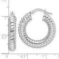 thumbnail image 2 of 14k White Gold Polished 5mm Hollow Spiral Round Hoop Earrings 24.7x23.6mm Wide 5mm Thick Hoop Earring for Women, 2 of 2
