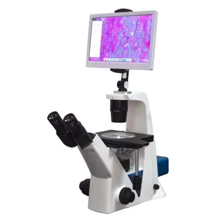 Radical Live Cell Inverted Biology Microscope - Phase Contrast + Live 4K Camera & LCD Screen