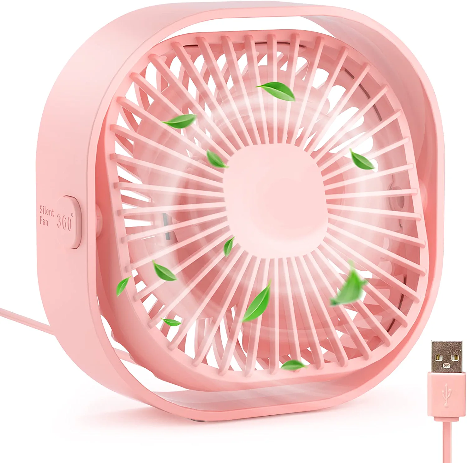 Small USB Desk Fan 3 Speeds Portable Table Fan Personal Mini Fan Small 