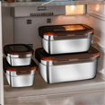 thumbnail image 2 of 304 Stainless Steel Kitchen Fresh-Keeping Box Bento Lunch Box Portable Sealed Food Storage Containers for Work Picnic Tableware 3500ml, 2 of 6