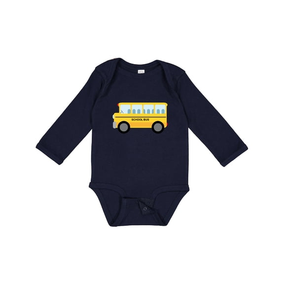 Inktastic School Bus Boys or Girls Long Sleeve Baby Bodysuit