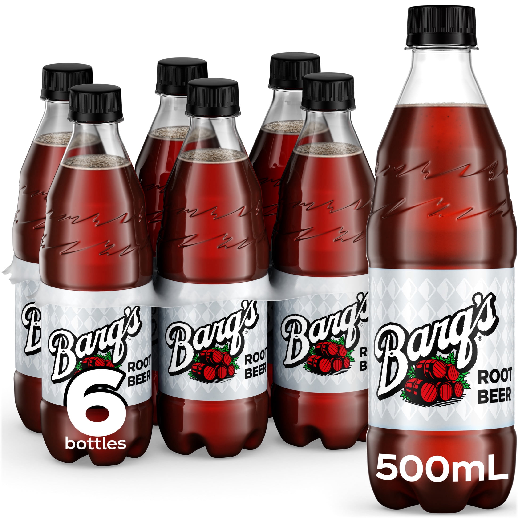 (3 pack) Barq's Root Beer Soda Pop Bottles, 16.9 fl oz, 6 Pack