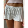 thumbnail image 3 of Argulvti Women Summer Eyelets Shorts Casual Elastic Waist Short Pants for Vacation Beach Nightclub Streetwear, 3 of 6