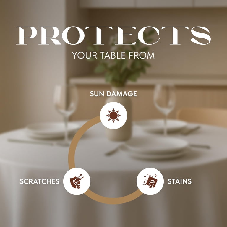 White Classic Round Tablecloths, 2 Pack, 70 In White photo 5