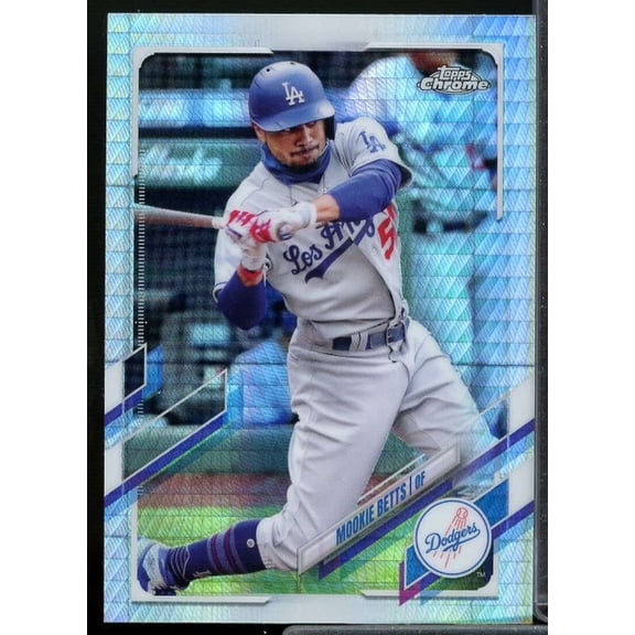 Collectible Mookie Betts 2021 Topps Chrome Black and White Mini-Diamond Refractors #100