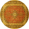 thumbnail image 1 of Ahgly Company Indoor Round Persian Yellow Traditional Area Rugs, 4' Round, 1 of 4