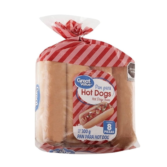 Pan para hot dog Great Value 8 pzas 300 g