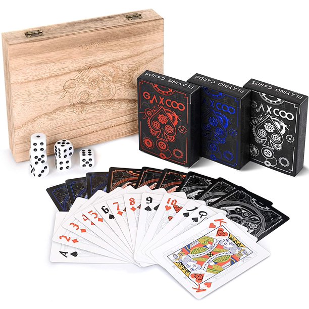 Luxury Set Playing Cards Premium Unique Decks Poker Games Custom Adults Casino Standard 3 Decks For Any Occasion Premium Wood Box Included Walmart Com Walmart Com