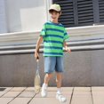 thumbnail image 5 of EnJoCho Boys Striped T Shirt Summer Cute Crew Neck Short Sleeve Tops Tween Cotton Casual Basic Soft Oversized Trendy Light Tees Boys Oversized Cotton T Shirt, 5 of 7