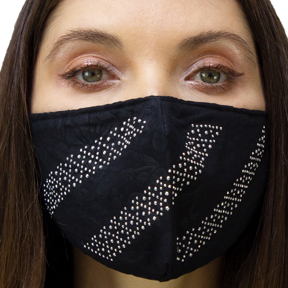 2PC EMBOSSED STONE/SOLID FACE MASK