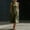 Army Green, variant on Women's Linen-Blend Midi Dress, Round Neck Sleeveless with Pleated Front & Side Pockets, Casual Shift Dress Blue S