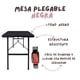 thumbnail image 2 of Mesa Plegable 180cm Rectangular Negra para Jardín Terraza y Eventos 3 Piezas, 2 of 6