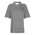 thumbnail image 5 of Blusas para las Mujeres Impresión Casual Manga Corta Turndown Collar Botón Superior, Tops Cortos para las Mujeres, 5 of 5