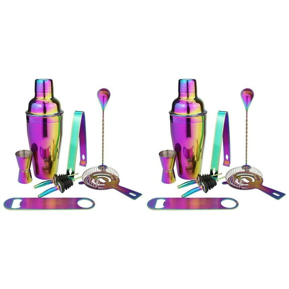 GOOHOCHY 16 Pcs  in 1 Set Stainless Steel 750ML Cocktail Shaker Professional Colorful Plating Bartender Tools Drink Mixer Kit for Bar Restaurant