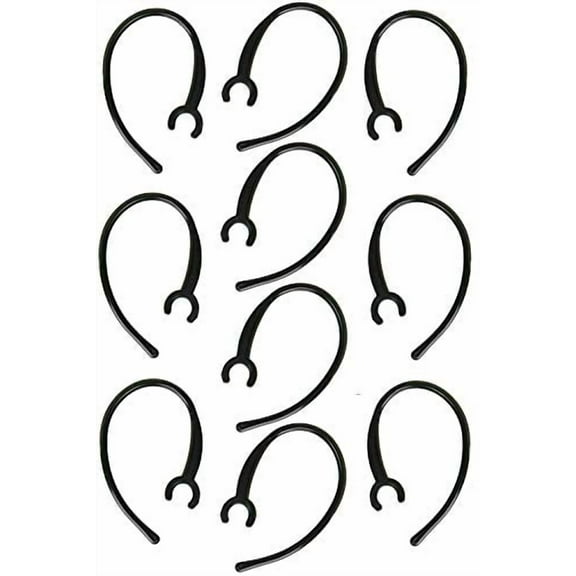 Universal 10-Pack Replacement Clamp Bluetooth Ear Hook Loop Clip Replacement - Set Of 5 SMALL Clamps   5 Pack Large Clamps Shape Clear Hook for Samsung, Motorola, LG & Other Bluetooth Headsets (Black)