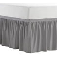 thumbnail image 5 of Premium Dorm Bed Skirt, Ruffled Dorm Size Bed Skirt - 100% Cotton Blend Fabric Dorm Bed Skirt Silver - Dorm Bed Skirt Twin XL Size College Dorm Bed Skirt 36" Drop - Silver, 5 of 5