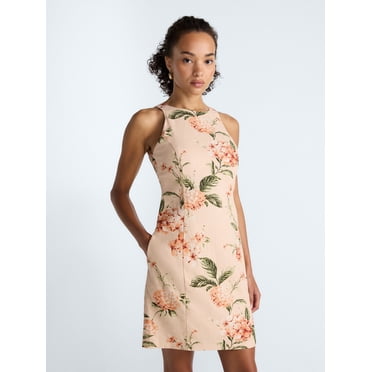 Scoop Women's and Women’s Plus Tie Back Mini Dress, Sizes 0-26W