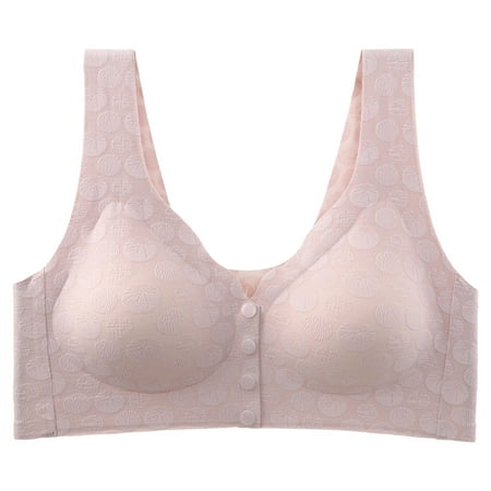 Blphud Push Up Bras for Women Sports Bras for Women Women Sexy Front Button Shaping Cup Shoulder Strap Large Size Underwire Bra Comfortable Soft Bustier Pink XXXL