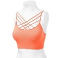 thumbnail image 4 of Women's Novelty Bras Seamless Triple Criss-Cross Front Bralette Sports Bra (No Pad), 4 of 4