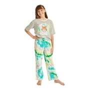 Justice Girls Stranger Things Short Sleeve Tee and Long Pant, 2-piece Pajama Set, Sizes 5-18