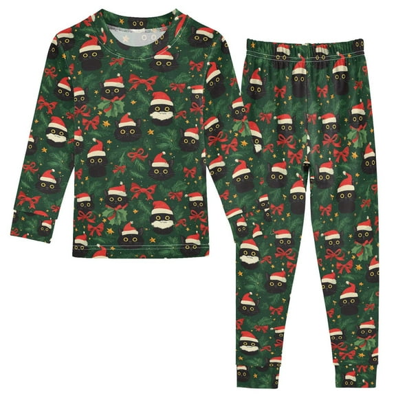 Pajama Christmas Cat Bow Cute Comfortable Cotton Two-piece Pajama Set