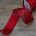 thumbnail image 4 of Northlight Red Glittered Christmas Wired Craft Ribbon 2.5" x 10 Yards, 4 of 4