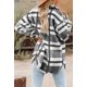 thumbnail image 2 of Chaqueta de franela a cuadros Beaully para mujer, talla XL, gris, 2 of 6
