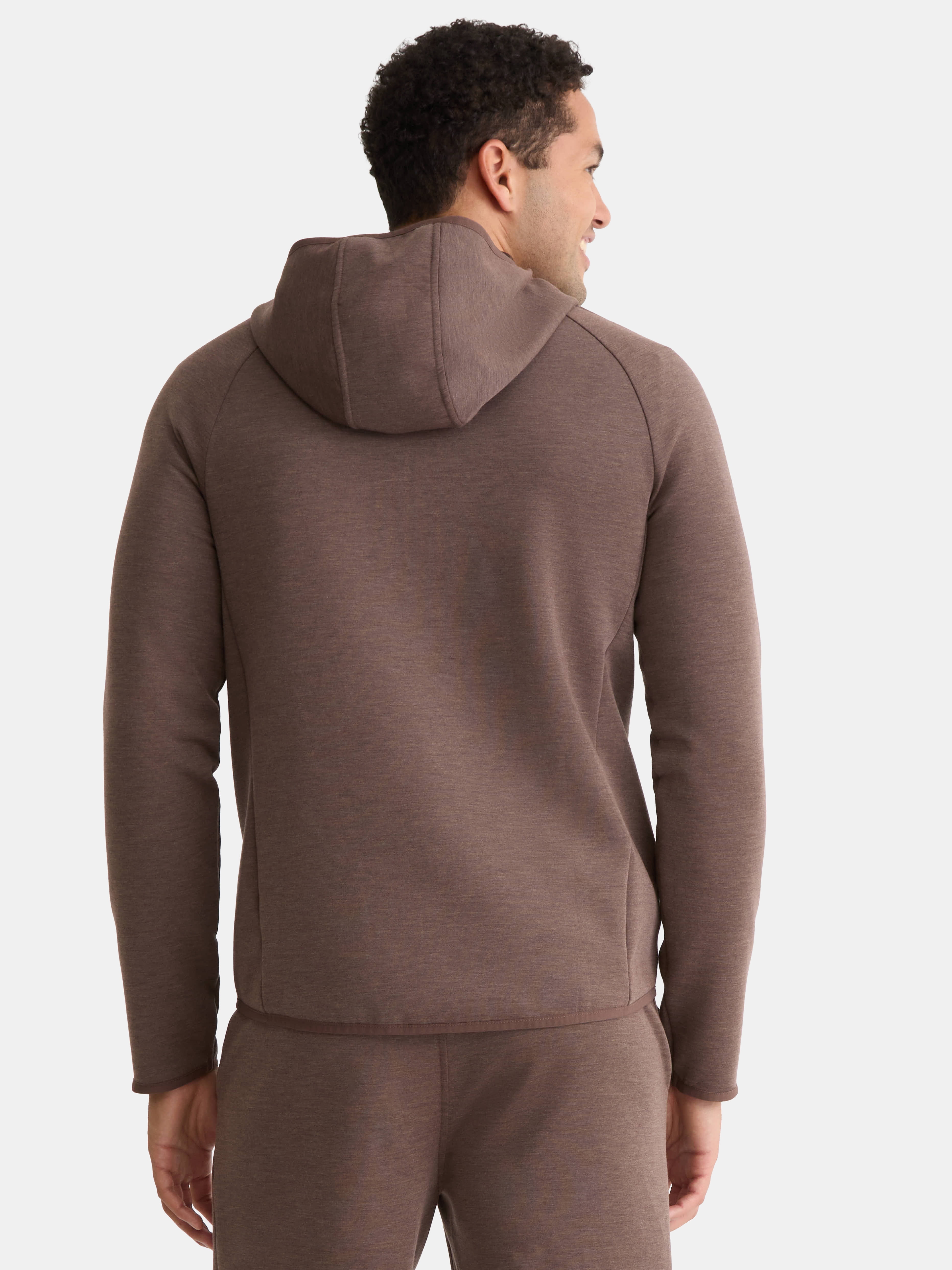 Athletic Works Men's and Big & Tall Fusion Double Knit Full Zip Hooded Sweatshirt Jacket, Sizes S-5XL