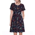 thumbnail image 1 of Lsque Robe Décontractée pour Femmes à Motif Sans Couture de l\'Action de Grâce, T-Shirt d'Été à Manches Courtes, Col Rond, Robe Évasée, 1 of 6
