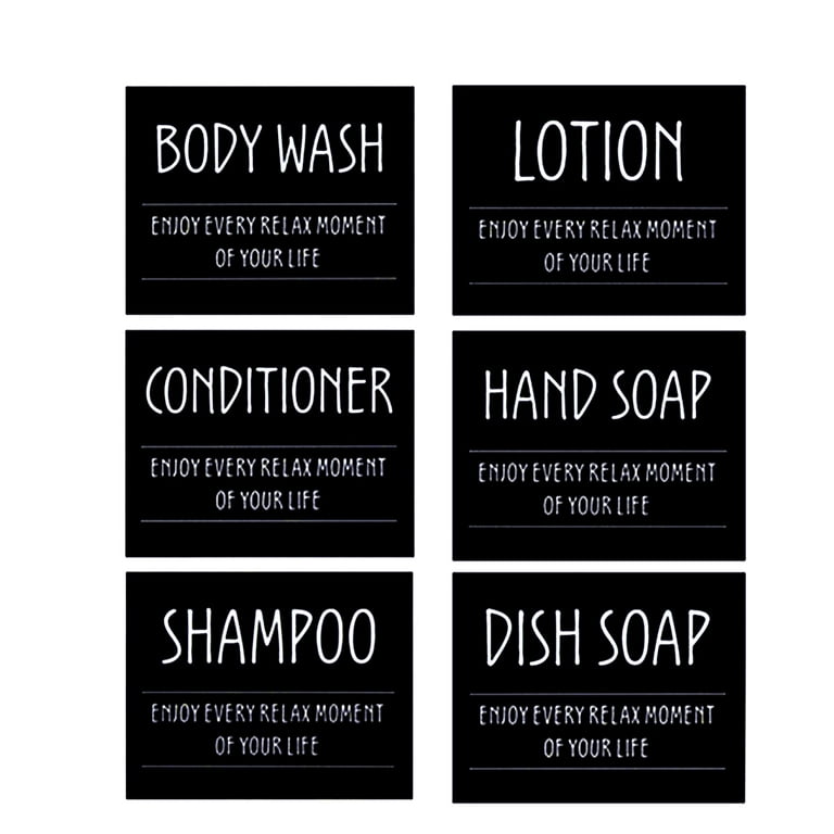 Waterproof Bathroom Labels Sticker Shampoo Hand Soap Kitchen