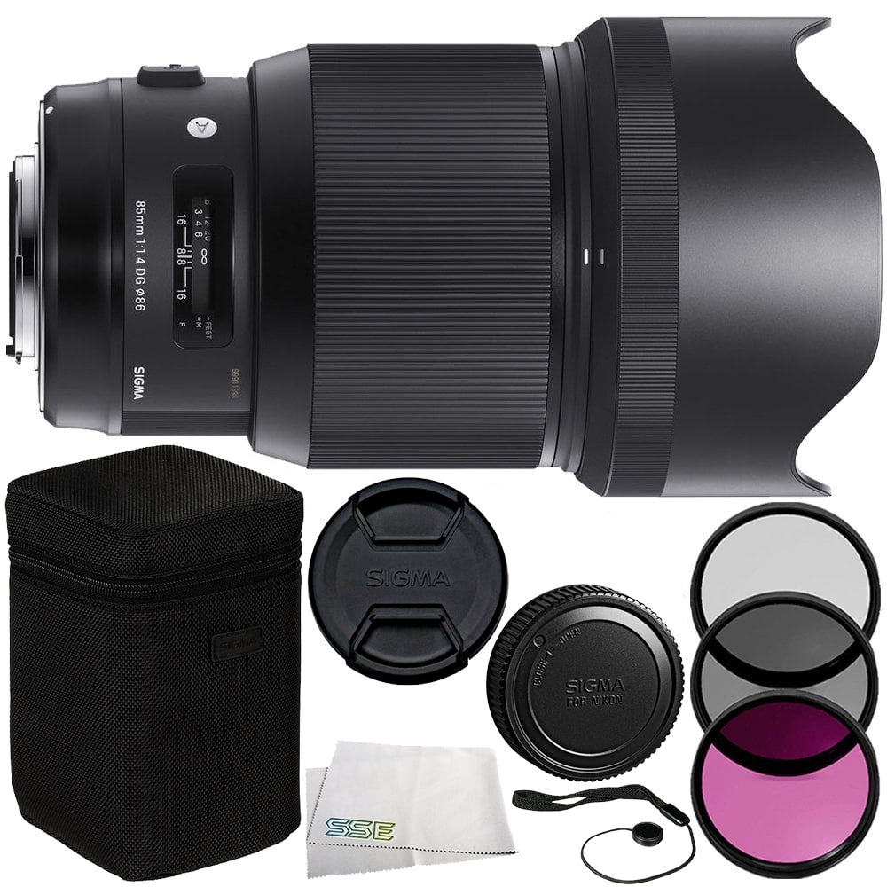 Sigma 85mm f/1.4 DG HSM Art Lens for Nikon F 9PC Accessory Kit