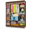 thumbnail image 2 of Zimtown 65" Portable Wardrobe Home Clothes Rack Shelves Closet Storage Organizer Coffee, 2 of 6