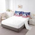 thumbnail image 5 of jejeloiu Happy Camping 7 Pieces Bedding Comforter Set,Camper Car Rv Full Bedding Set,Red Stripes Kawaii Stars Fitted Sheet Flat Sheet For Boyw Girls,Ultra Soft Home Decor Reversible, 5 of 8