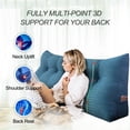 thumbnail image 2 of Rounuo Bed Wedge Pillow for Headboard, Full Triangular Reading Pillow Linen Large Bolster Backrest Support Upholstered Lumbar Cushion Blue 54"x20", 2 of 7