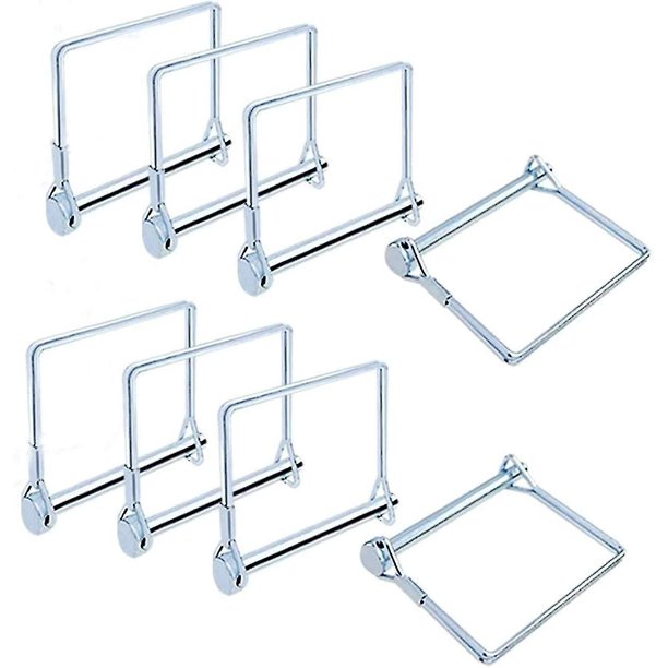 Pasador de bloqueo de acero inoxidable, pasador de bloqueo de eje de acoplador de seguridad, pasador de hebilla de alambre cuadrado galvanizado para remolques, césped y jardín, 8 U