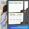 thumbnail image 6 of Monthly Planner Magnetic Whiteboard Refrigerator Calendar Dry Erase Weekly Planner 13” X 17” Magnetic Calendar for Fridge to Do List White Board Dry Erase Shopping Grocery List 6 Markers Included, 6 of 8