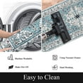 thumbnail image 5 of Findosom 2'x6' Vintage Boho Runner Rug Washable Non-slip Area Rug,Hallway Indoor Farmhouse Bedroom Kitchen Living Room Non Shedding Runner, Contemporary Low Plie Floor Carpet Doormat,Teal, 5 of 9