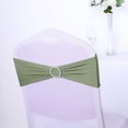 thumbnail image 3 of Efavormart 5 Pack Eucalyptus Sage Green Spandex Stretch Chair Sashes with Silver Diamond Ring Slide Buckle | 5"x14", 3 of 10