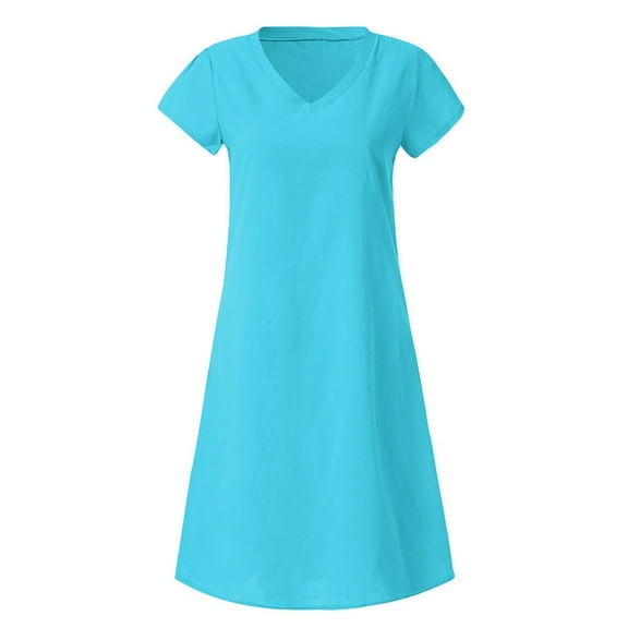 Babysbule Women's Dress Women Summer Style Feminino Vestido T-shirt Cotton Casual Plus Size Ladies Dress