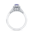 thumbnail image 2 of Rosec Jewels Tanzanite Engagement Ring with Halo - 1/2 Ct - Vintage Style Tanzanite Diamond Ring - AAA Grade - with Jewelry Box, 18K White Gold, US 4.00, 2 of 8