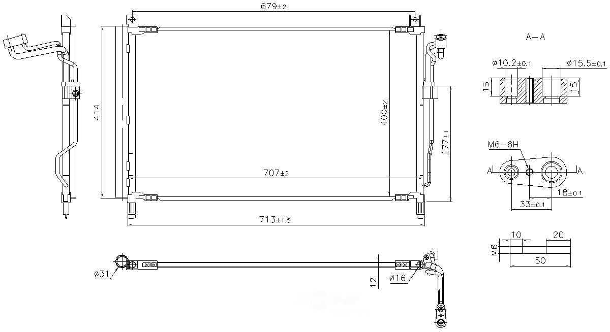 Nissens 940857 Air Conditioning Condenser/Receiver Drier Assembly