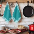 thumbnail image 6 of Aqua Coastal Coral Kitchen Towels Set of 3, White Ocean Marine Sea Nautical Beach Absorbent Dish Towels for Kitchen, Microfiber Hand Towel, Quick Drying Tea Towel for Cleaning Decorative Dishcloths, 6 of 7