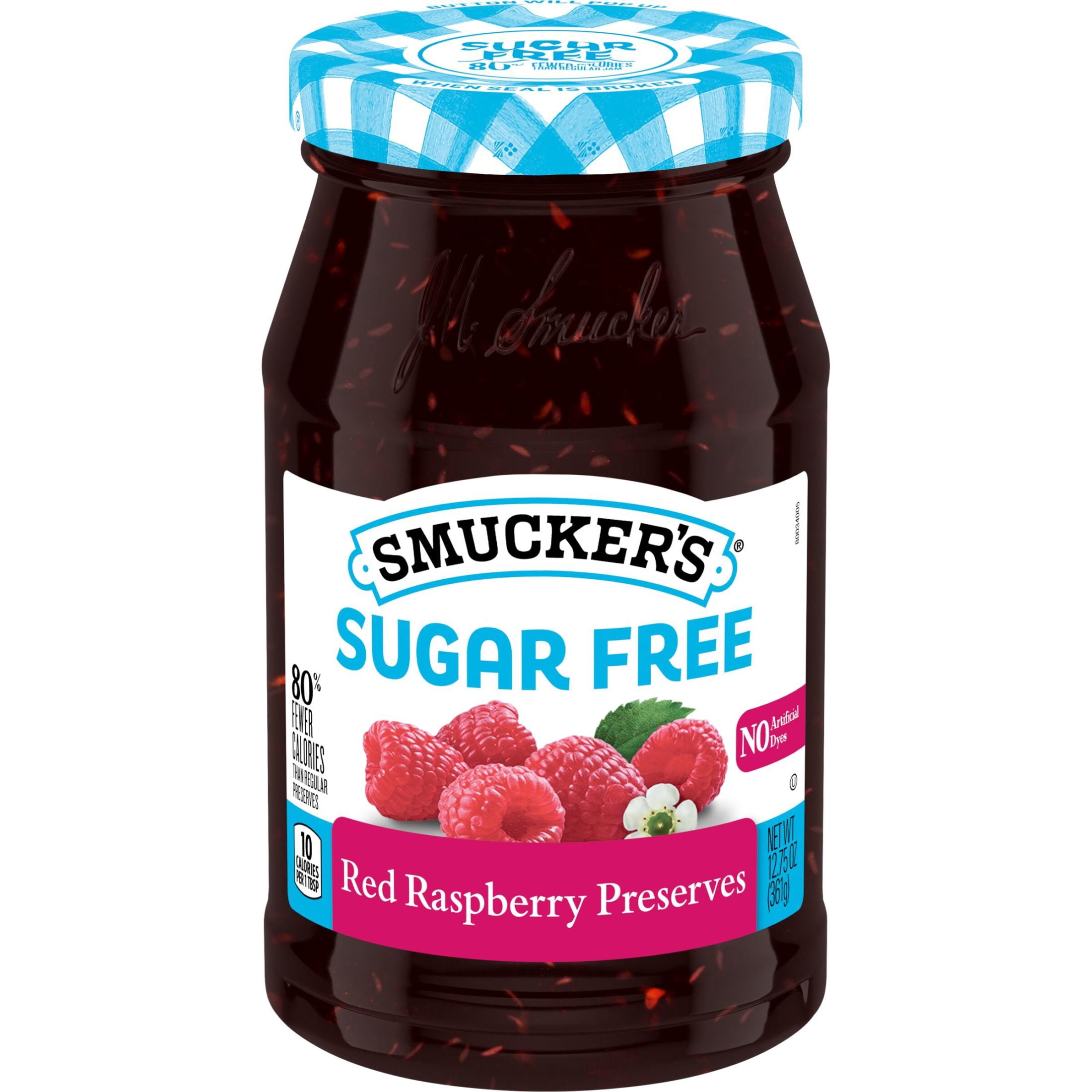 (8 pack) Smucker’s Sugar Free Red Raspberry Preserves, 12.75 oz Jar