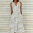 thumbnail image 2 of Tnhcen Women's Summer Sleeveless V Neck Casual Dress Plus Size S-5XL Floral Print Loose Fit Beach Dress with Pockets, 2 of 5