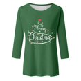 thumbnail image 5 of Womens 3/4 Sleeve Christmas Tops Workout Shirts Sparkly Christmas Tree Sweatshirt Casual Crewneck Pullover Santa Xmas Tees Blouses, 5 of 5